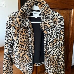 Nine West Animal Print Teddy Jacket